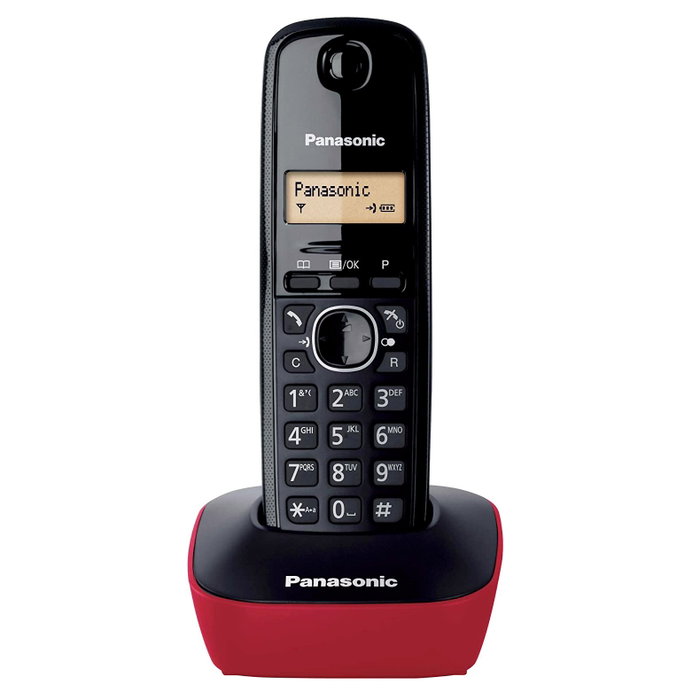 Panasonic KX-TG1611 Teléfono inalámbrico DECT Negro y Rojo